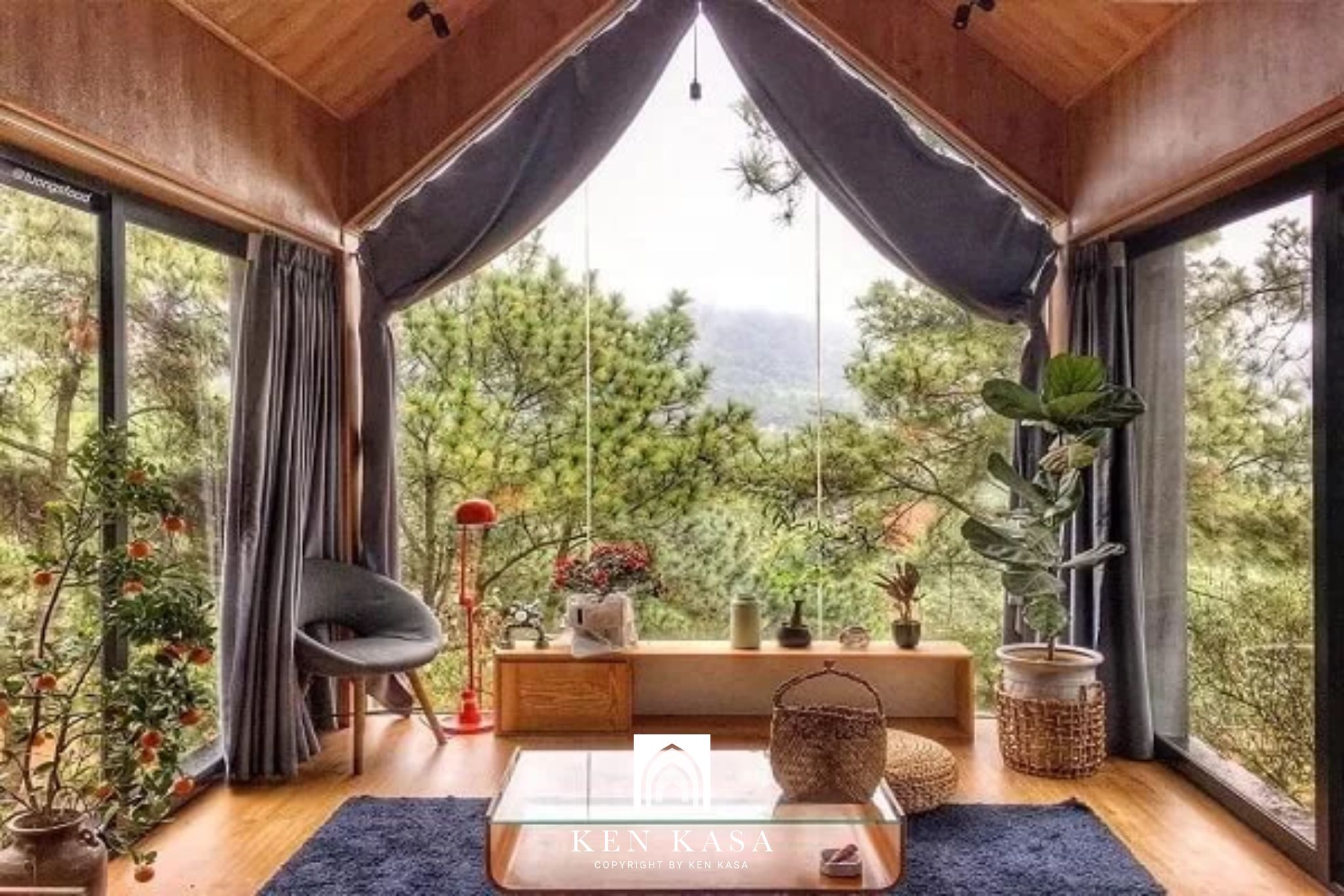 mẫu thiết kế phòng homestay với phong cách nhà vườn